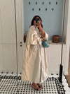 Women's Black Longline Trench Coat