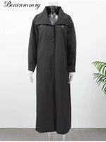 Women's Black Longline Trench Coat
