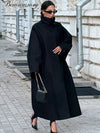 Women's Black Longline Trench Coat