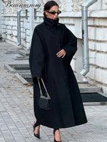 Women's Black Longline Trench Coat