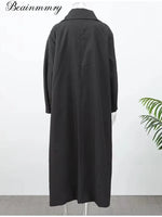 Women's Black Longline Trench Coat