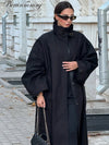 Women's Black Longline Trench Coat