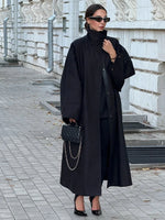 Women's Black Longline Trench Coat