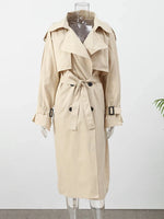Women's Black Longline Trench Coat
