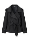 Women's Black Longline Trench Coat