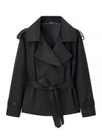 Women's Black Longline Trench Coat