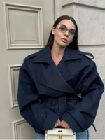 Women's Black Longline Trench Coat