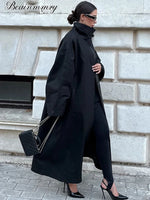 Women's Black Longline Trench Coat