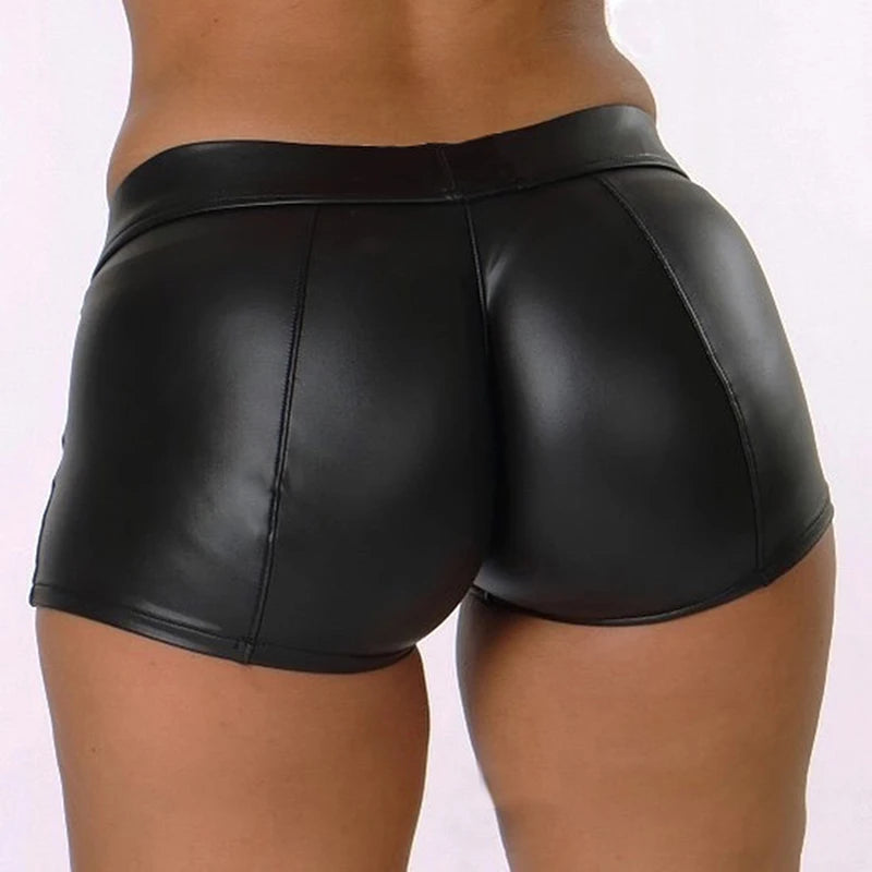 Women's Faux Leather High-Waist Shorts