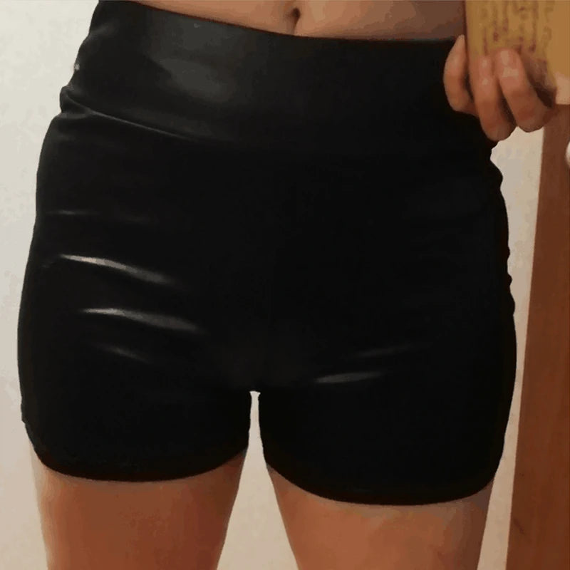 Women's Faux Leather High-Waist Shorts