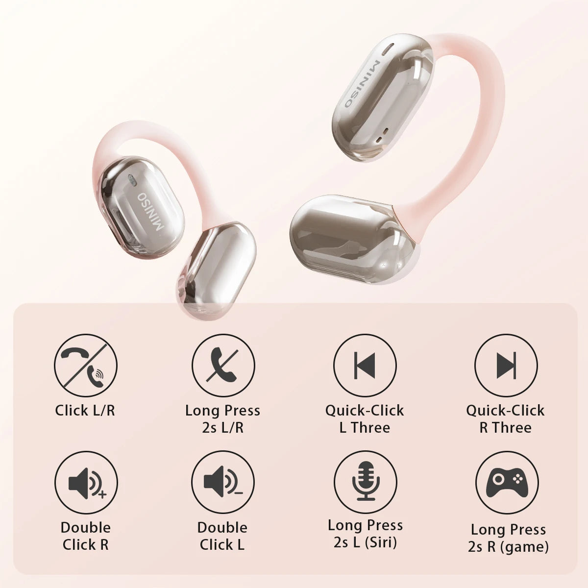 MINISO X23  OWS Wireless Earphones 5.4 Earbuds Sport Earphone With Mic Button Control Noise Reduction Earhooks Waterproof Headse