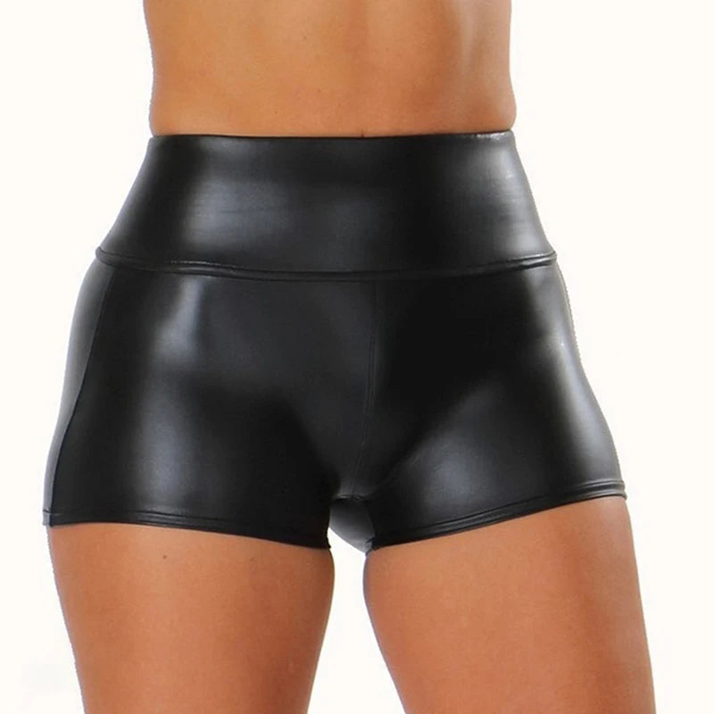 Women's Faux Leather High-Waist Shorts